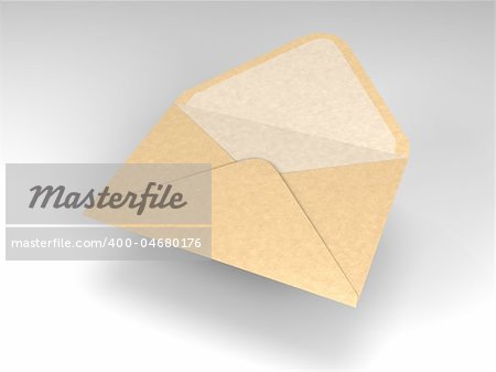 cartoon of a single open and floating envelope