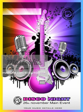 Abstract Colorul Music Event Background for Discotheque Flyers