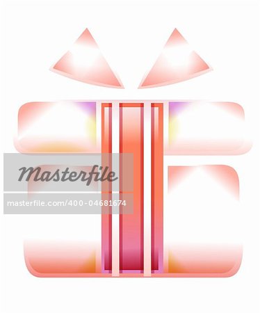 Gift box with ribbon isolate on white background