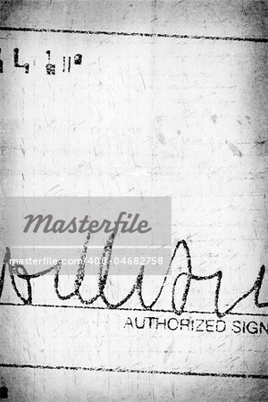 Près de la Signature avec le document