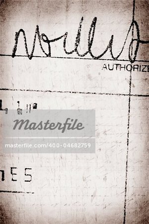 Close up of Signature with document