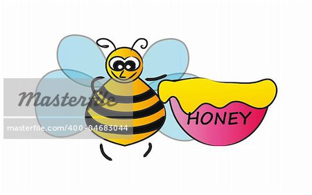 bee isolated on white background