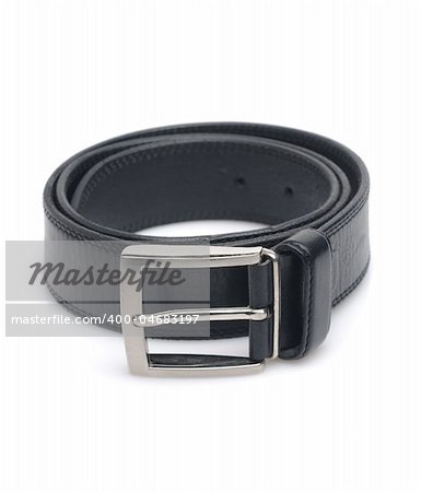 Men's belt. Isolated over white.