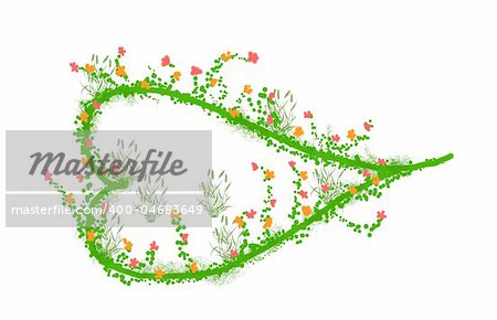 Heart leaves  , greeting card illustration,used as background