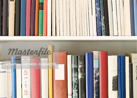 Bookshelf with several books