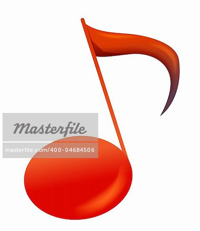 red music symbol with white background