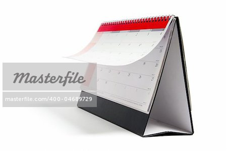 Desk Calendar on White Background