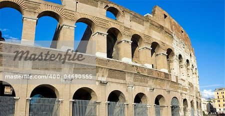 Ancient ruins of great stadium Colosseum, Rome, Italy