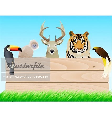Vector animal and wood banner