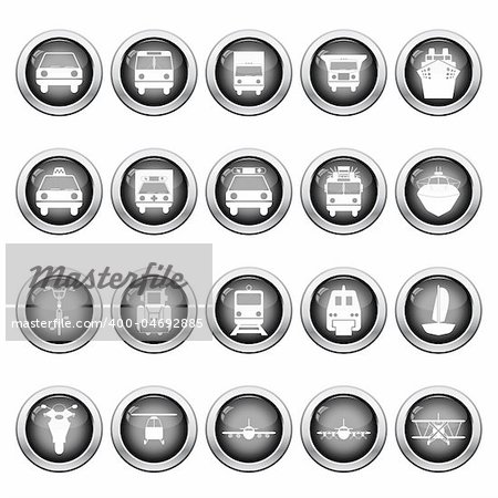 Transportation set of different vector web icons