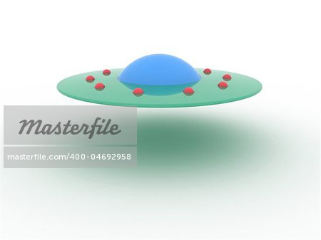 Illustration spaceship ufo on a white background