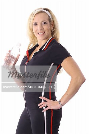 attractive blonde drinking water vertical