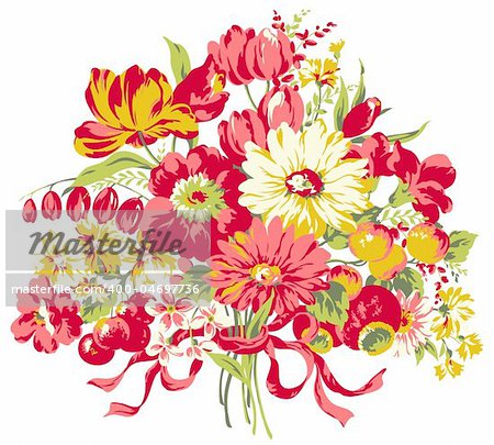 a vivid illustration of a bunch of flower