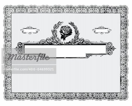 Detailed vector decorative border for certificates or notes.