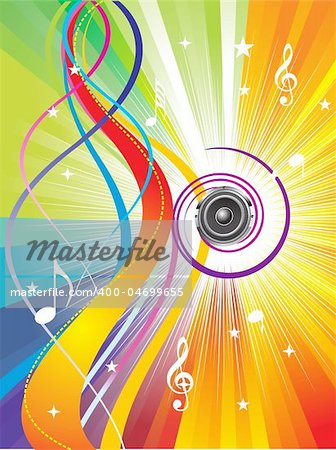 abstract colorful music wave bacground wtih sound vector illustration
