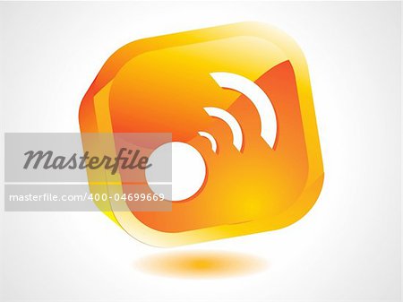 abstract glossy feed icon vector illustration