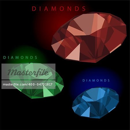 Set of luxury diamonds