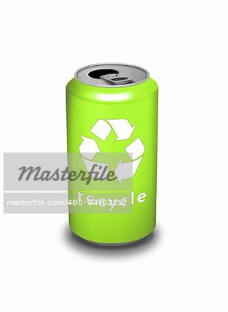 An image of an isolated green can