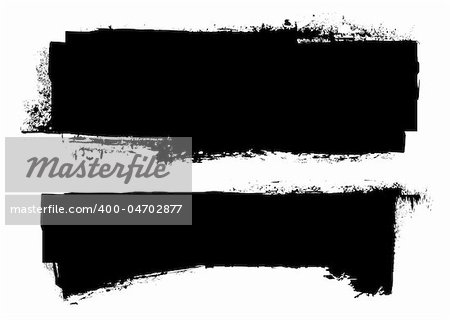 black grunge ink banner with paint roller effect