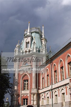 Building in Neo-Gothic style - Grand Palace in Moscow museum-reserve "Tsaritsyno" in Russia