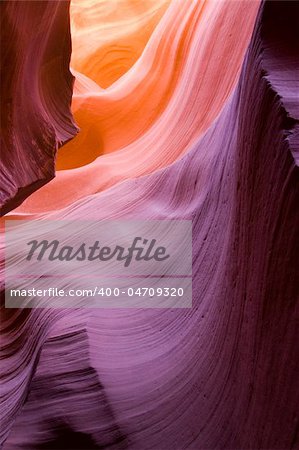Beautiful rocks formations in Antelope Canyon in Arizona
