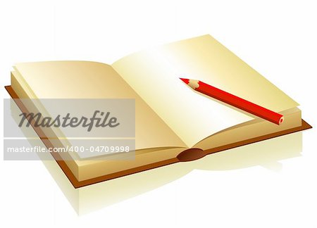 book and pencil, this illustration may be useful as designer work