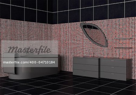 Interior of a modern bathroom (3d rendering )