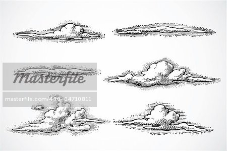 Detailed cloud set. Easy to scale to any size.