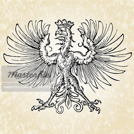 Detailed gothic eagle illustration. Easy to change colors.