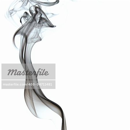 The abstract figure of the smoke on white background