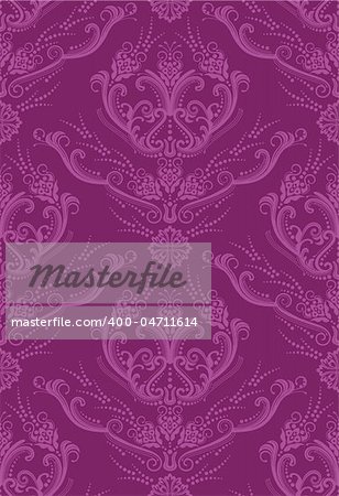 Luxury Fuchsia Floral seamless Wallpaper vector illustration