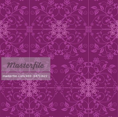 Fuchsia and pink floral seamless wallpaper vector illustration
