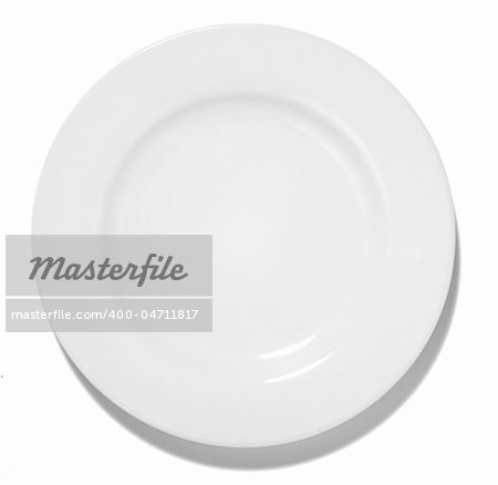 close up of plate on white background with clipping path