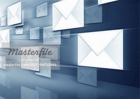 An image of some flying envelopes