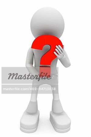 I have a small question to you. . 3d images isolated on white background.