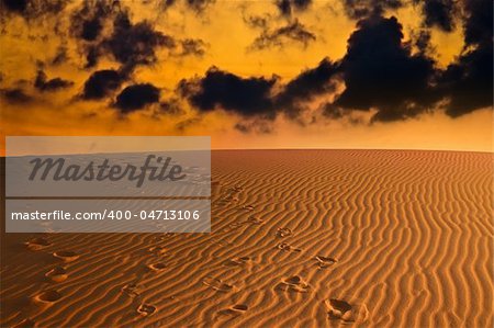 evening over Sahara desert