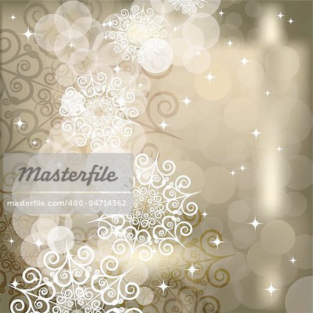 EPS Abstract snowflake  background of holiday lights. Illustration for your design