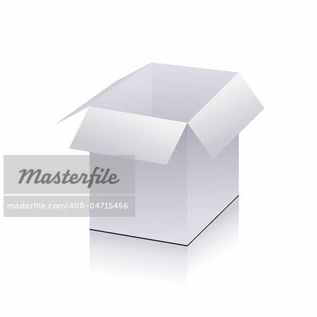 Blank of template open 3d boxes. Vector.