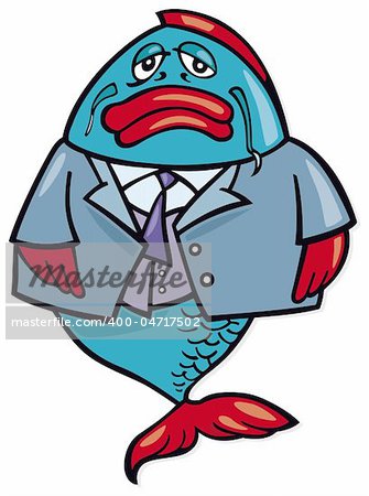 Illustration of big fish businessman