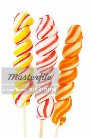 Colourful lollipop isolated on the white background