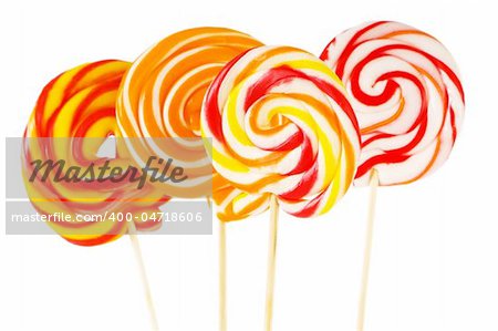 Colourful lollipop isolated on the white background