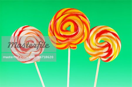 Colourful lollipop against the colourful background