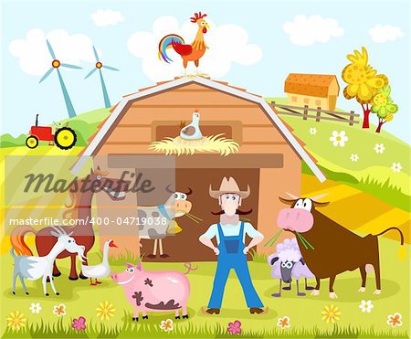 vector illustration of a farm