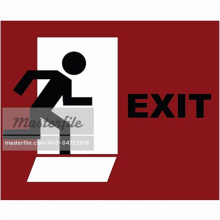 Exit symbol in red