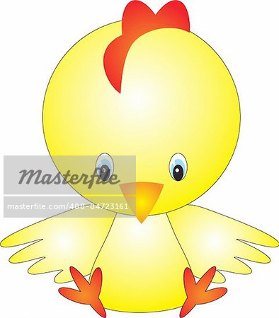 illustration of isolated cartoon chicken on white background