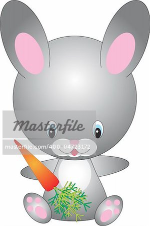 illustration of isolated cartoon rabbit on white background