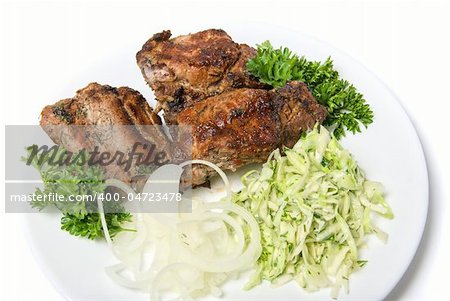 shish kebab isolated on white background