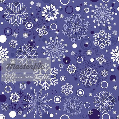 Seamless violet and white christmas pattern (vector)