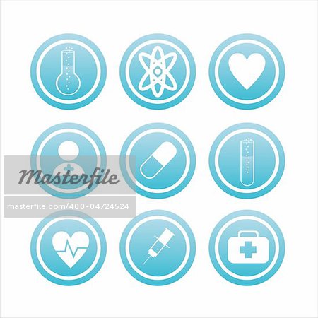 set of 9 medical signs