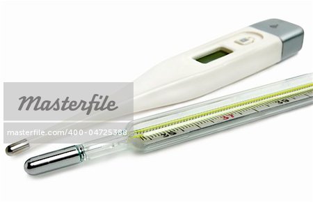 Clinical thermometers isolated on a white background (With clipping path)